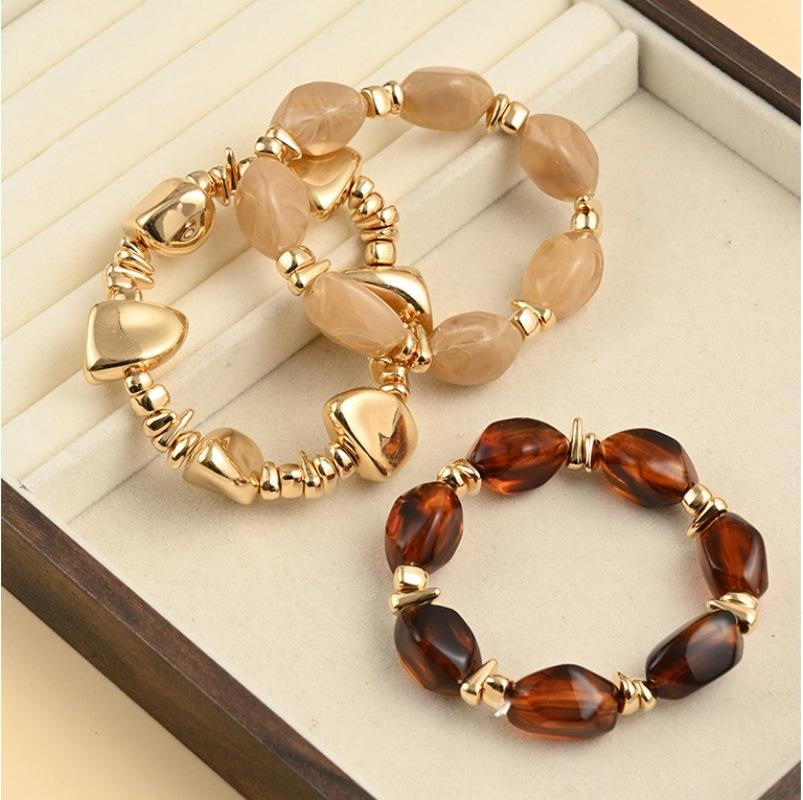 European and American high-end elegant irregular suit women's bracelet Bohemian style exaggerated elastic bracelet