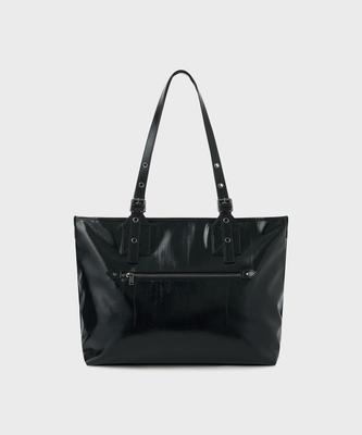 Sunlit Glossy Buckle Bag (Black)