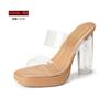 Small people, platform heels, transparent sandals, crystal sandals, women's summer wear