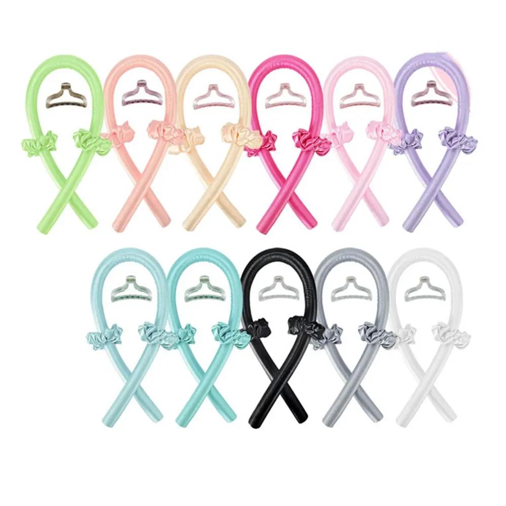 Heatless Curling Rod Headband No Heat Silk Curls Ribbon Hair Rollers Sleeping Soft Headband Lazy Hair Curlers Hair Styling Tools