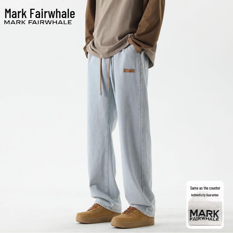 Mark Fairwhale Men's Loose Straight-Leg Wide Jeans