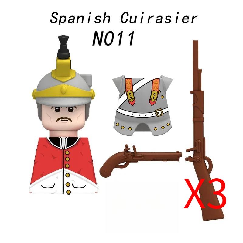MOC Militar Medieval Guerra Napoleônica Blocos de Construção Exército Britânico Francês Infantaria Cavalaria Figura de Soldado Brinquedo de Peças