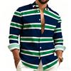 Herren Business Casual Langarm Gestreiftes Hemd für Arbeit Alltag
