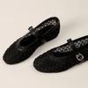 Fashion Comfortable Breathable Mesh Brand Ballet Flats Women Fashion Round Toe Buckle Mary Jane Shoes Summer Lightweight Casual Shoes