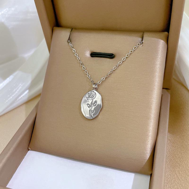 Full Titanium Steel Geometric Animal Minimalist Real Gold Necklace for Women - Collarbone Chain