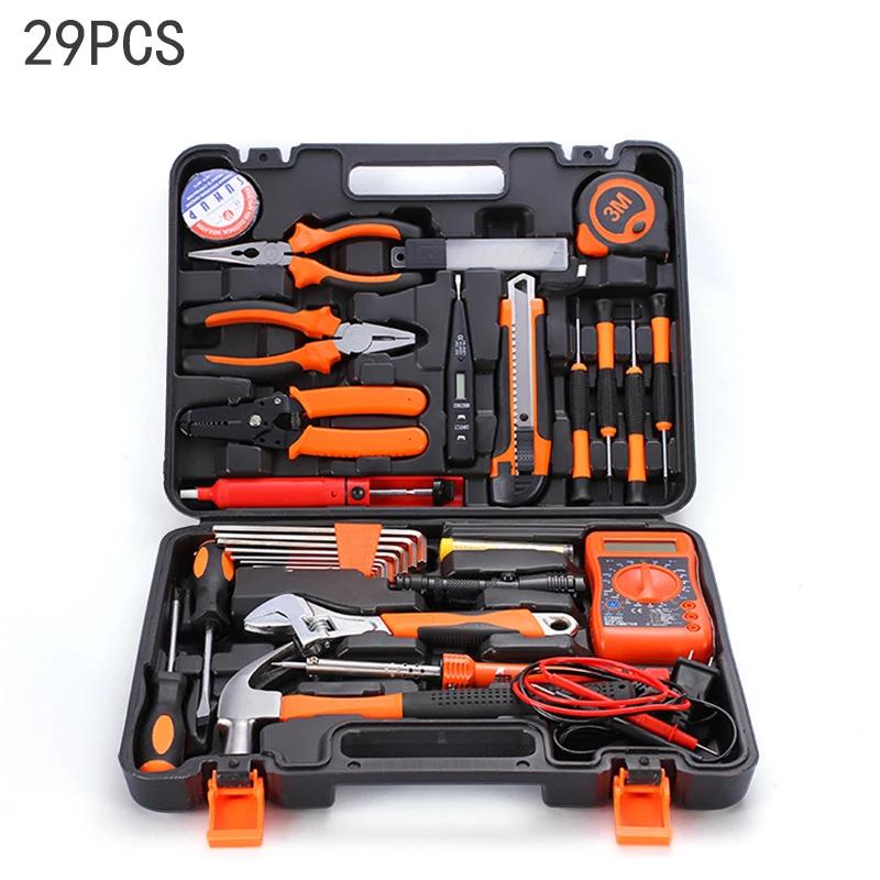 19/43/120 Piece Hand Tool Kit Set with Toolbox MultiFunctional Household DIY Tool Set with Screwdriver Hammer Wrench Pliers Tape