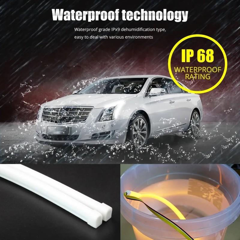 LED Light Strip APP Bluetooth Control RGB Multi-color Headlights 30/45/60CM LED Daytime Running Lights Flexible DRL Tube 12V 2X