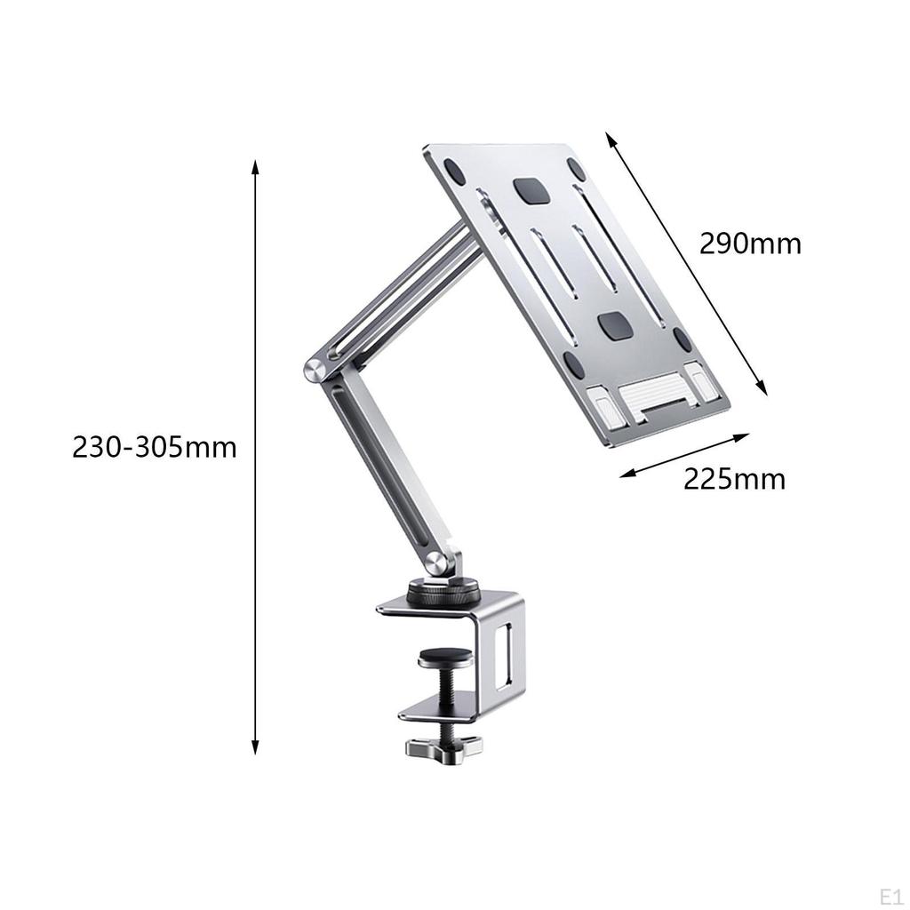 Laptop Tablet Holder Desk Mount Adjustable Arm with C Clamp Simple Installation for Studying Cooking