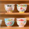 1pc 5-inch Ceramic Bowl Cute Embossed Salad Bowl Household Ceramic Noodle Bowl Children's Tableware Kitchen Accessories