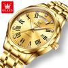 OLEVS Brand New Luxury Gold Mechanical Watch Men Stainless Steel Waterproof Luminous Date Original Automatic Watches Mens
