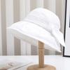 Simple jacquard lace mesh hat women's spring summer light and breathable travel sunscreen hat large brim sunshade bucket hat