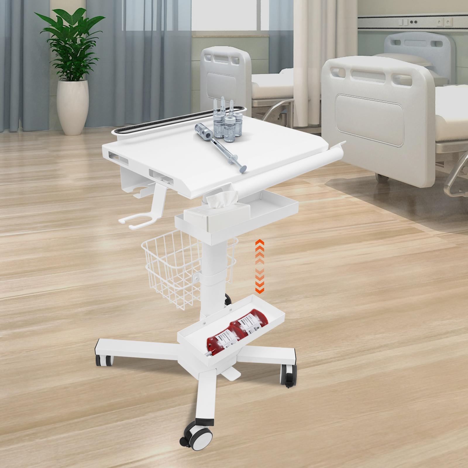 Dental Intraoral Scanner Trolley with 4 Smooth Universal Wheels, Mobile Medical Laptop Workstation Cart for Clinic and Hospital