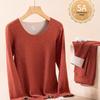 Women's Silk Wool Plus Velvet Thermal Set: Velvet-Lined Top and Bottoms for Autumn and Winter