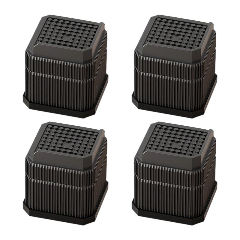 Pacote com 4 Capas de Pés de Móveis Plásticas Antiderrapantes Protetores de Altura Ajustável para Mesas Armários Guarda-roupas
