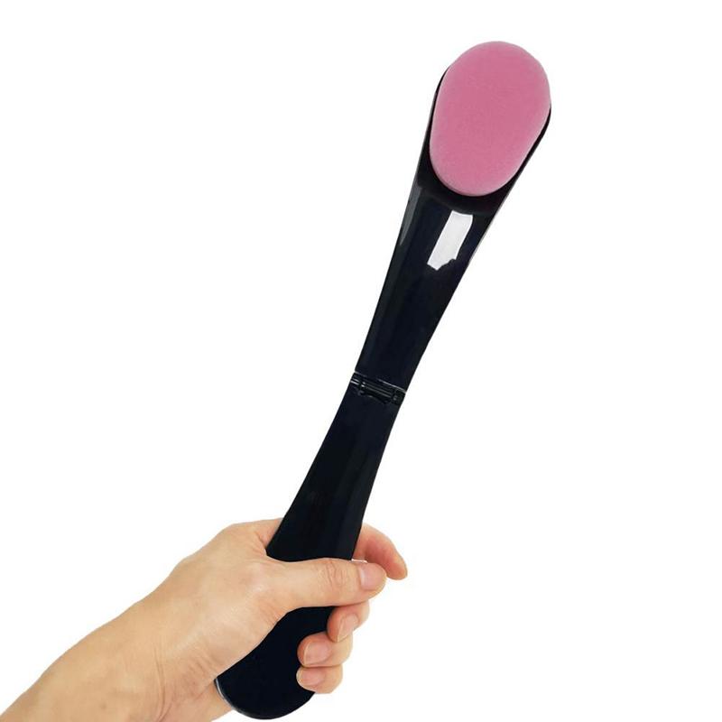 

Lotion Applicator Self Sunscreen And Tanning Back Applicator Stick Portable Foldable Streak Free Sunscreen Back Applicator рожевий