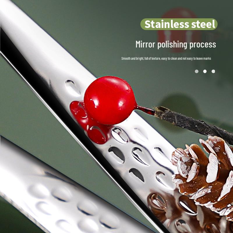 Korean BBQ 304 Stainless Steel Tongs - Extended Food, Bread, and Strawberry Tweezers