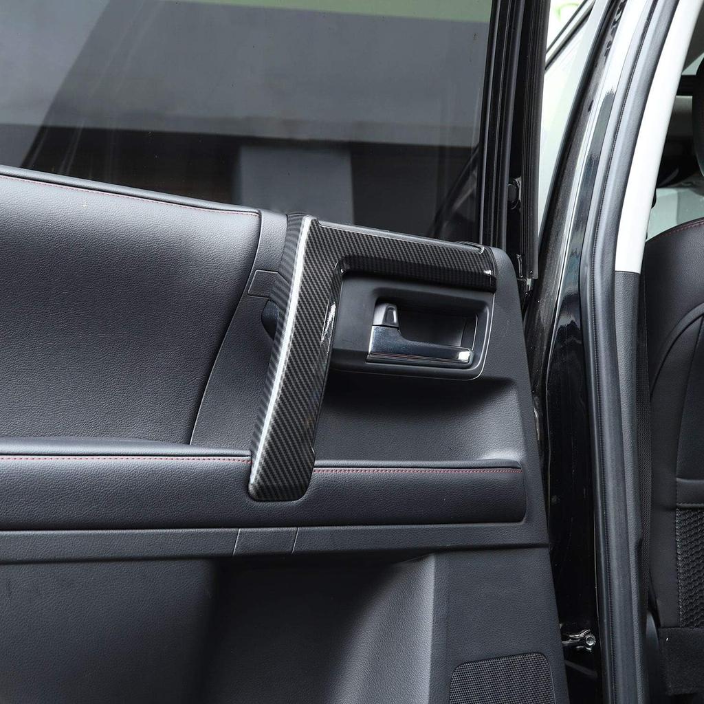 Voodonala for 4Runner Carbon Fiber Inner Door Handle Door Pull Cover Trim Cover Decoration Garnish for Toyota 4Runner Interior Accessories 2010-2025+