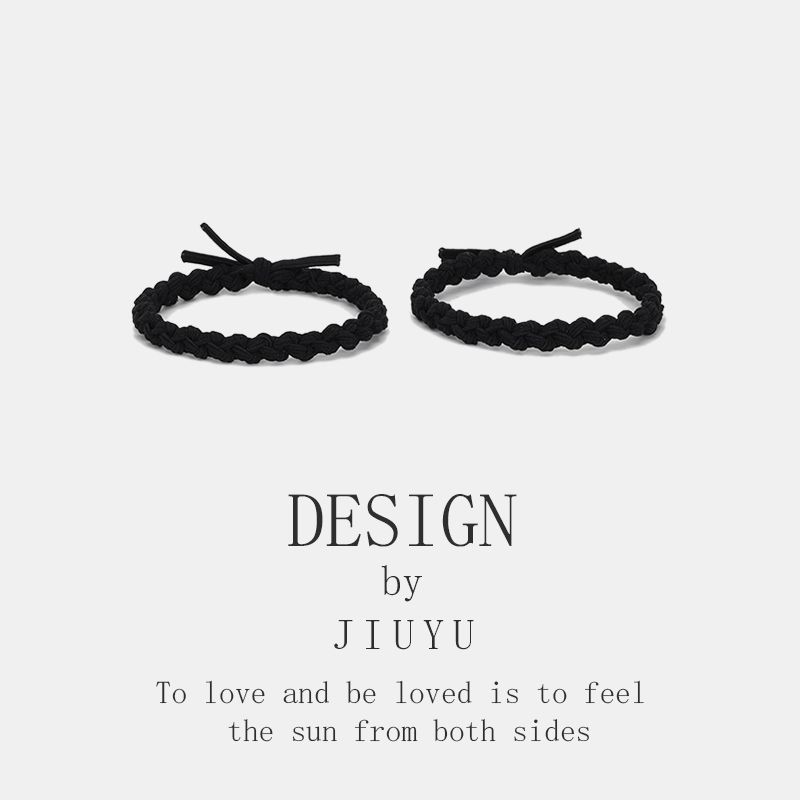 Boyfriend Exclusive Small Rubber Band Handmade Woven Hand Strap Couple Leather Case Hair Band for Girlfriends Headband Bracelet Dual-Use