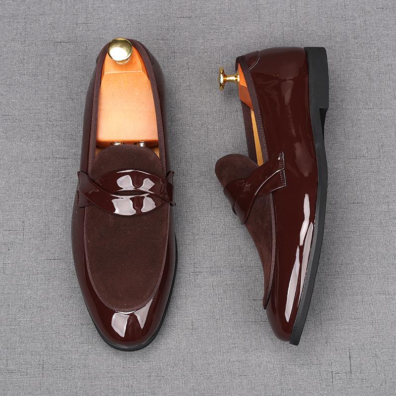 

Мода Мода Новые Замшевые Кожаные Слипоны Для Мужчин Мужские Свадебные Туфли Для Выпускного Вечера Туфли для Вечеринки Zapatos Hombre 38