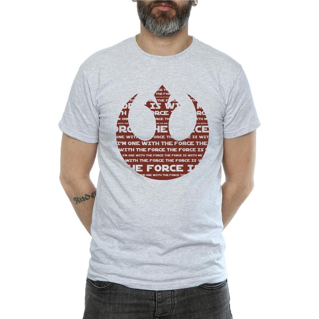 STAR WARS Herren Rogue One Ich bin eins mit der Macht Allianz-Emblem Rotes T-Shirt