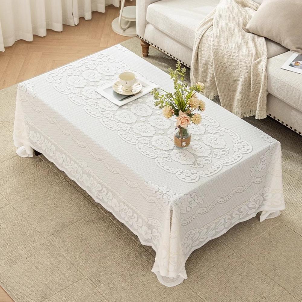 

French Pastoral Style Tea Table Tablecloth Hollow Lace Tables Cover Conference Room Style B