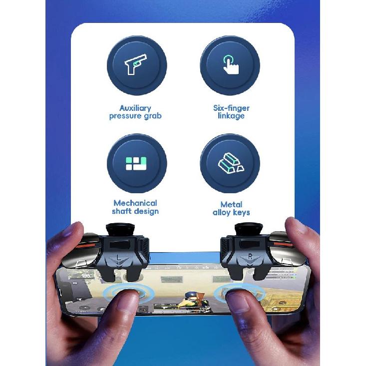 DATA FROG Six Fingers G21 Mobile Game Trigger for PUBG Phone Aim Shooting L1 R1 Key Alloy Button for Universal Gamepad Joystick 5
