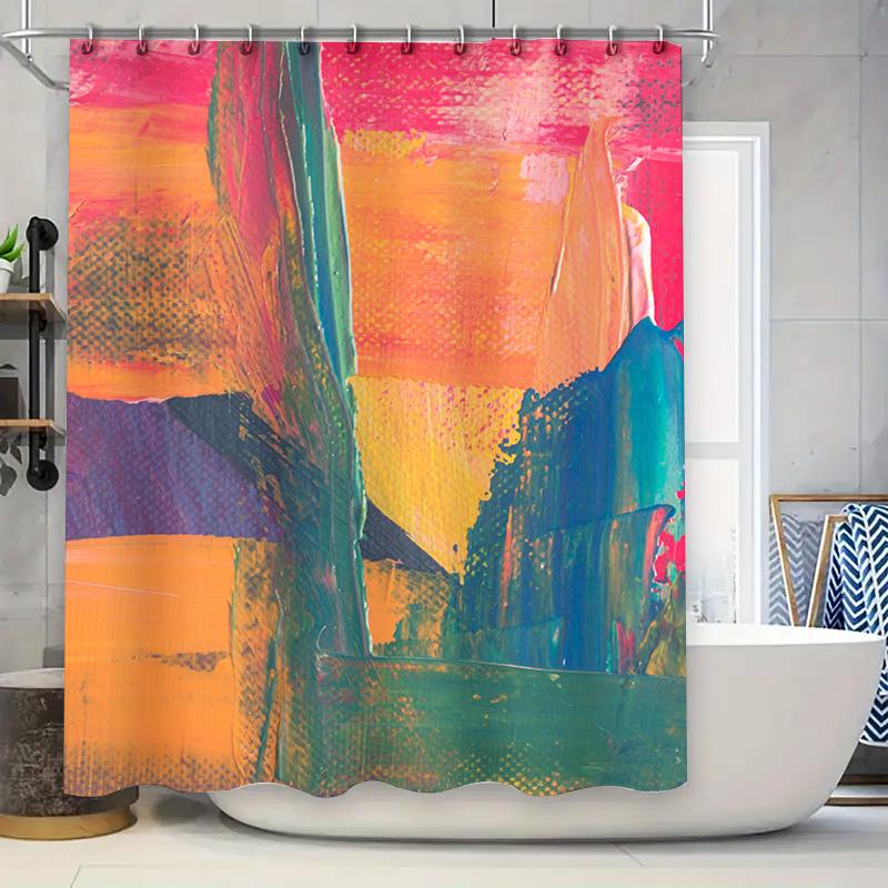 

Luxury Floral Printed Bath Shower Curtain Waterproof Home Decor For Bathroom Pink Blue White Black Colorful Design 72X84 Inch Si W60H190(CM)-1 Pcs