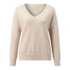Women Long Sleeve V Neck Loose Knit Casual Pullover Sweater
