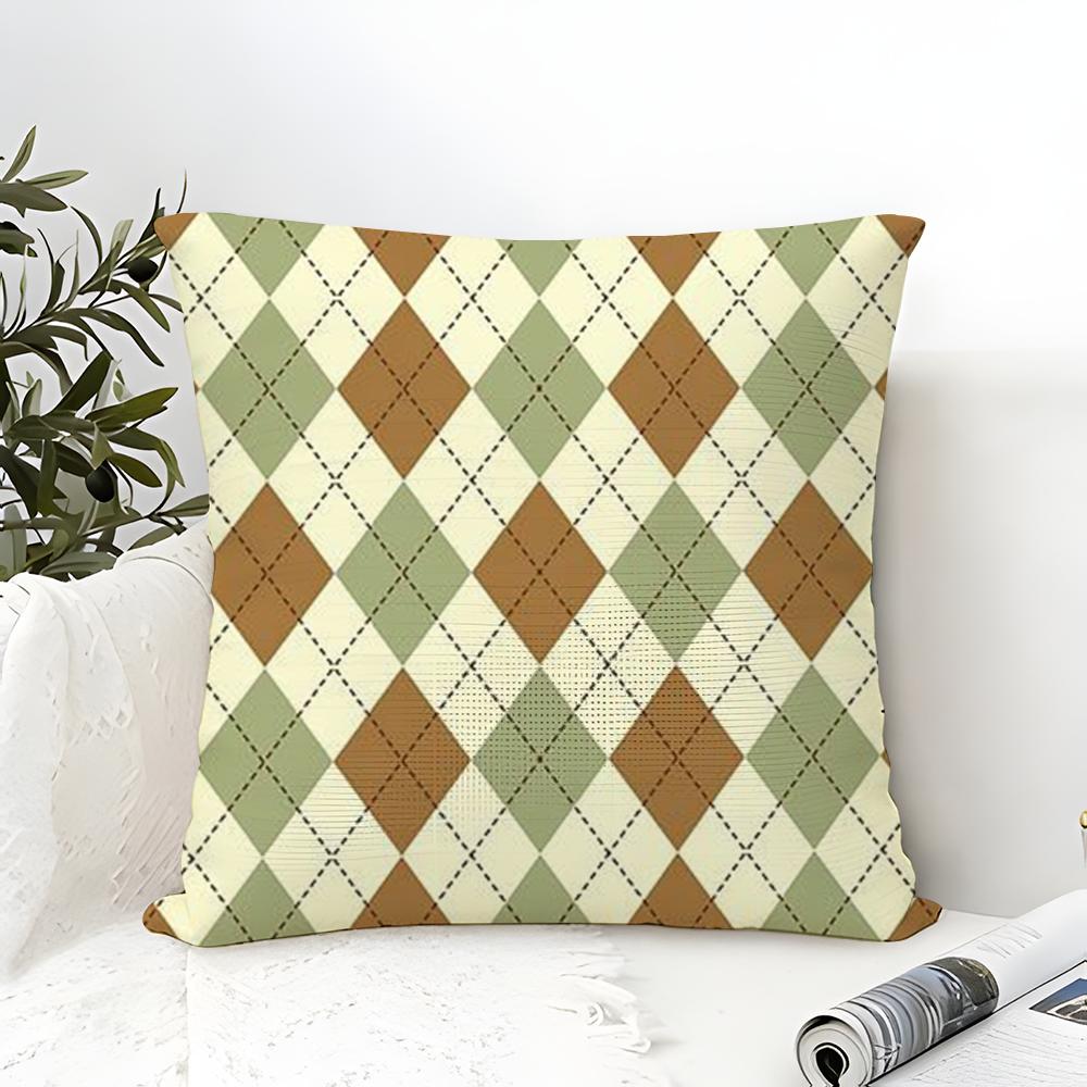 Classic British Argyle Pattern Pillow Case linen pillow case sofa home decor cushion cover cushion cove