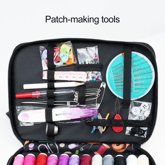 114 Stück/Set Tragbares Nähset mit Etui Buntes Garn Nadel Schneider Schere Maßband Professionell Anfänger Zuhause Reise Notfall Nähen