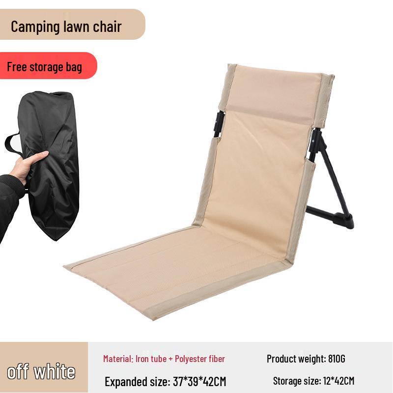 Portable Folding Outdoor Chair with Back Cushion for Camping, Beach, Balcony, Park, Lawn, and Picnic.