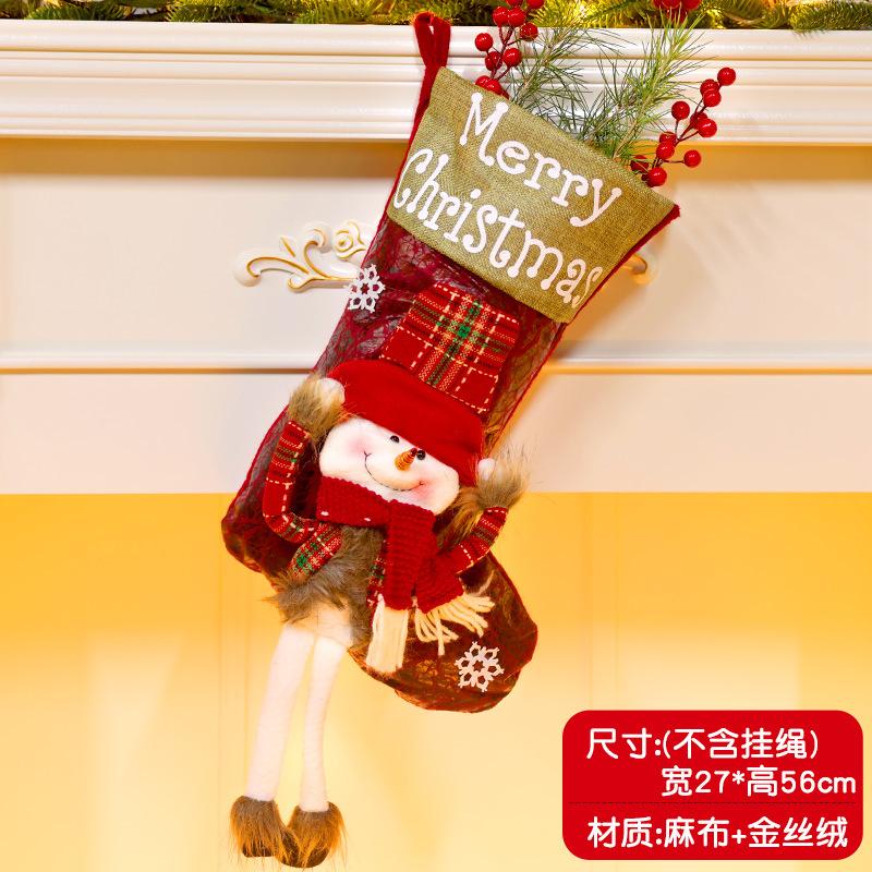 Christmas Stockings Socks Santa Snowman Hanging Xmas Tree Ornaments Christmas Decor for Home New Year Navidad Candy Gift Bags