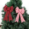 Small Pvc Charming Christmas Bow In Red And White Checkered Design For Decor Festive