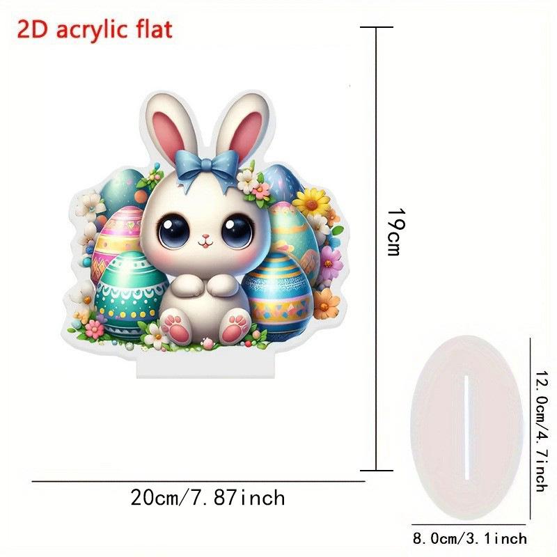 Easter Bunny & Eggs Acrylic Statue: Perfect Home & Office Decoration