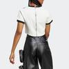 adidas Camiseta Cropped de Manga Corta con Logo en Bloques de Color Rayados Originals para Mujer Tops Blanco IB4547