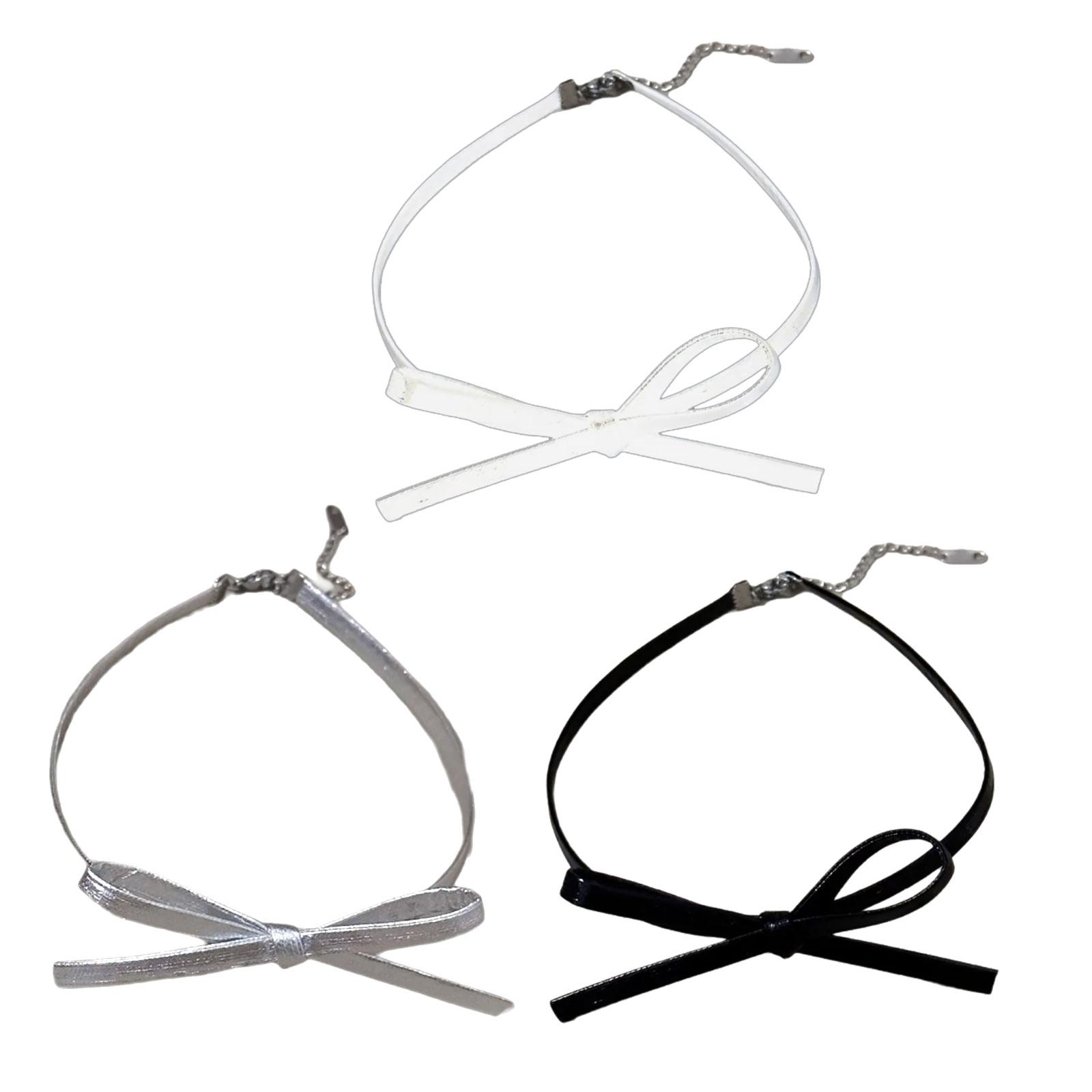 

3 шт. стильный комплект из искусственной кожи с бабочкой, регулируемая цепочка на ключицу, цепочка с бантом, уникальные ювелирные изделия для женщин