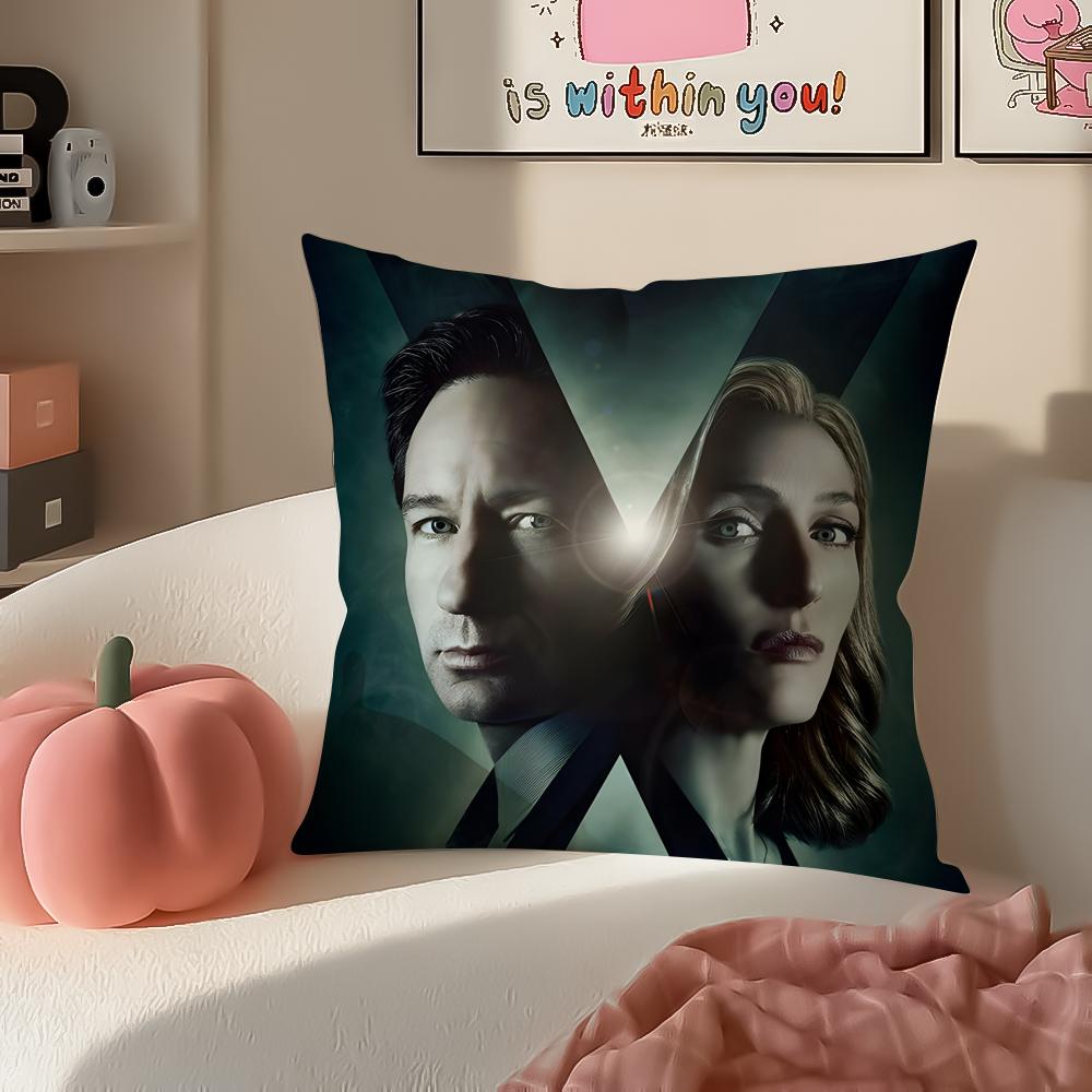 TV Series Mysterious The XFiles Cushion Cover Pillowcase Short Plush Invisible Zipper Room Sofa Cushion Cover