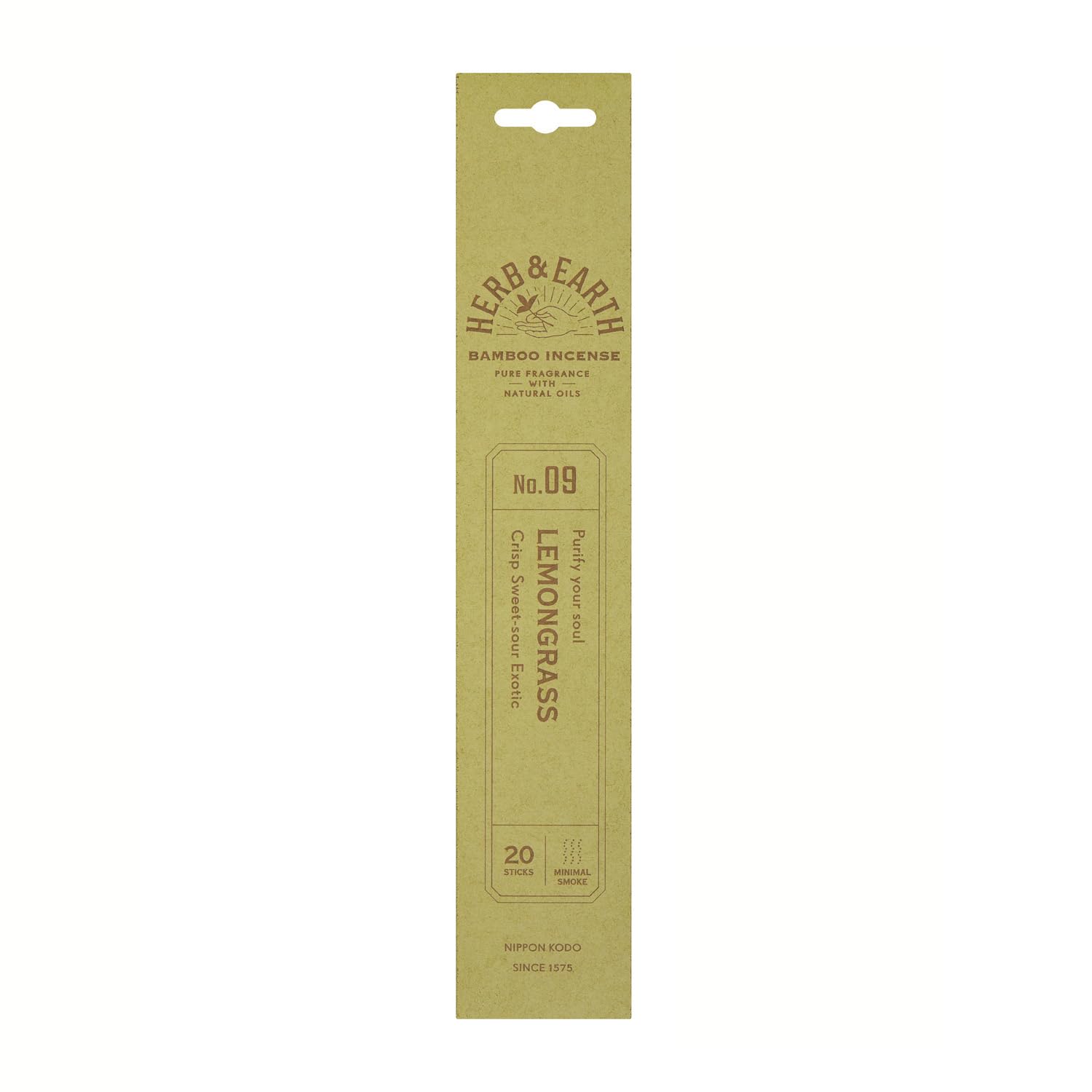 Nippon Kodo Bamboo Incense 09 Lemongrass H&E (20 sticks)