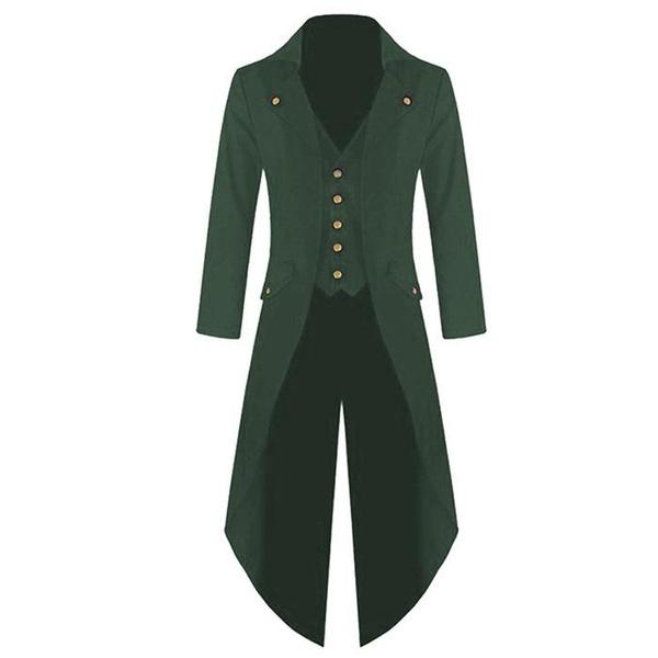 Men's Coat Solid Color Fashion Steampunk Retro Tuxedo Men's Uniform