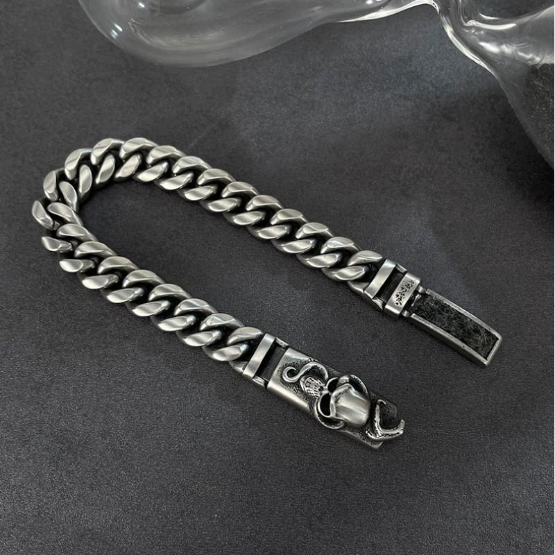 Europa Amerika Neuer Totenkopf Edelstahl Herrenarmband Tröpfelndes Parfüm Aromatherapie Mode Vielseitiger Schmuck