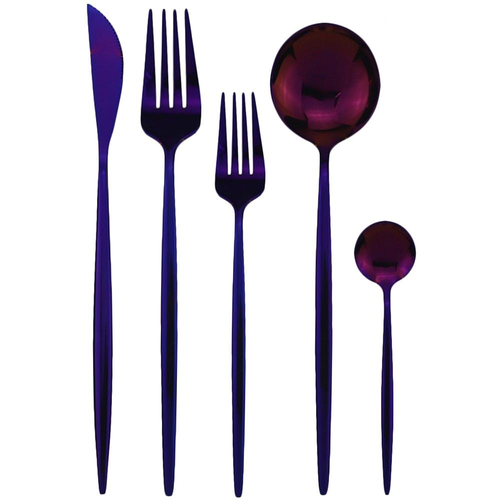 

5 шт., набор столовых приборов из нержавеющей стали 18/10, набор столовых приборов, ножи, десертные вилки, десертные ложки, столовое серебро, набор кухонной посуды