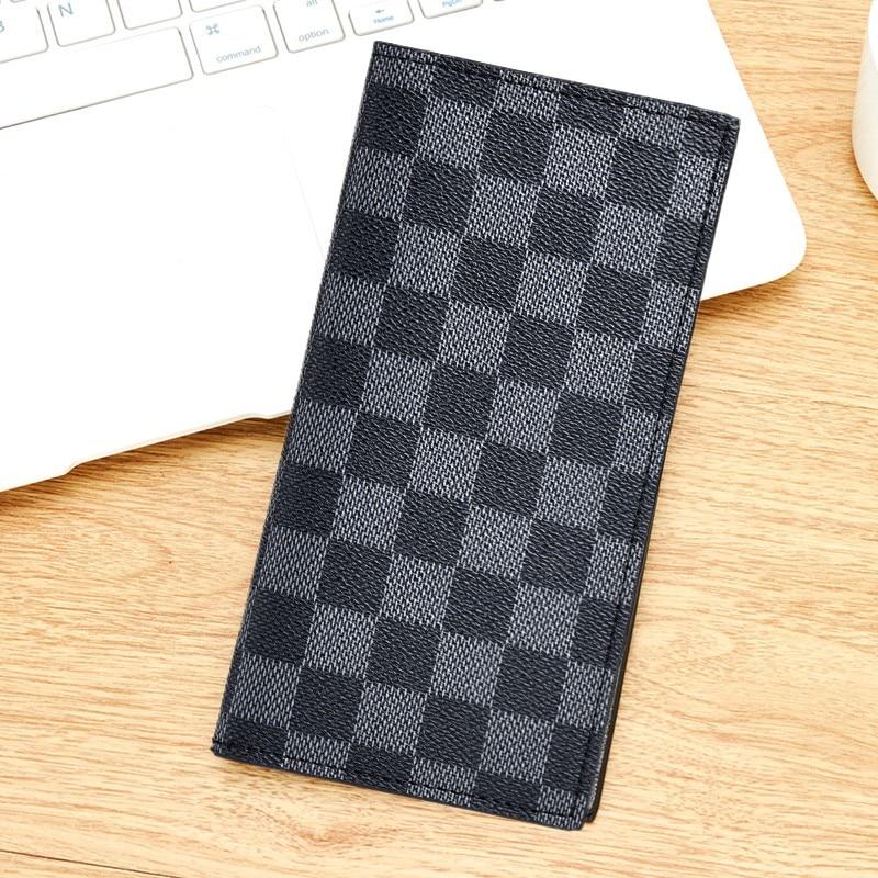 Women's Classic Plaid Wallet Pu Leather Men's Card Holder Clutch Coin Purse