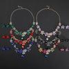 Vintage Floral Crystal Bridal Jewelry Set European Wedding Earrings Necklace Accessories for Women