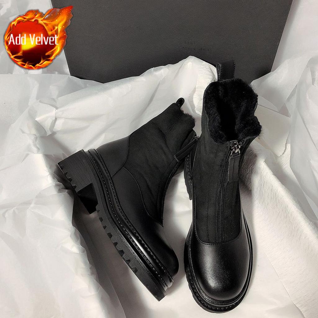 Waterproof Women's Snow Boots Round Toe Plush Platform Ladies Shoes Chic and Elegant Winter 2025 Novelty Non Slip Warm Booties