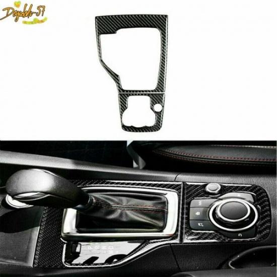 For Mazda 3 Axela 2013-2016 Carbon Fiber Inner Gear Shift Panel Frame Trim Cover