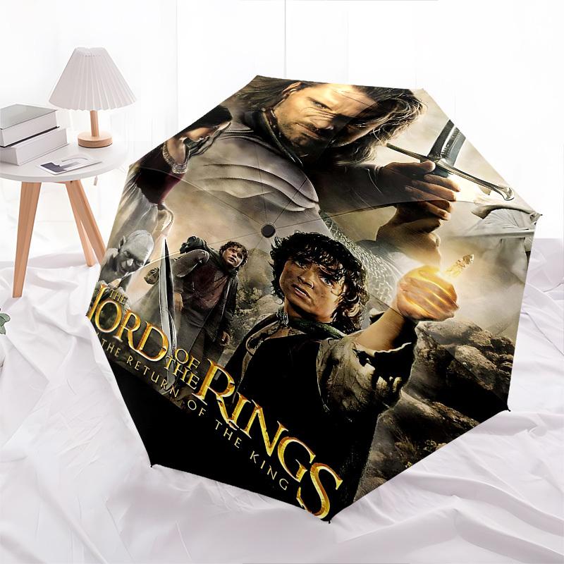 1pc Lord of the Rings Return of the King Automatic Folding Umbrella - Compact 8-Rib Design, Durable Plastic & Iron1217L