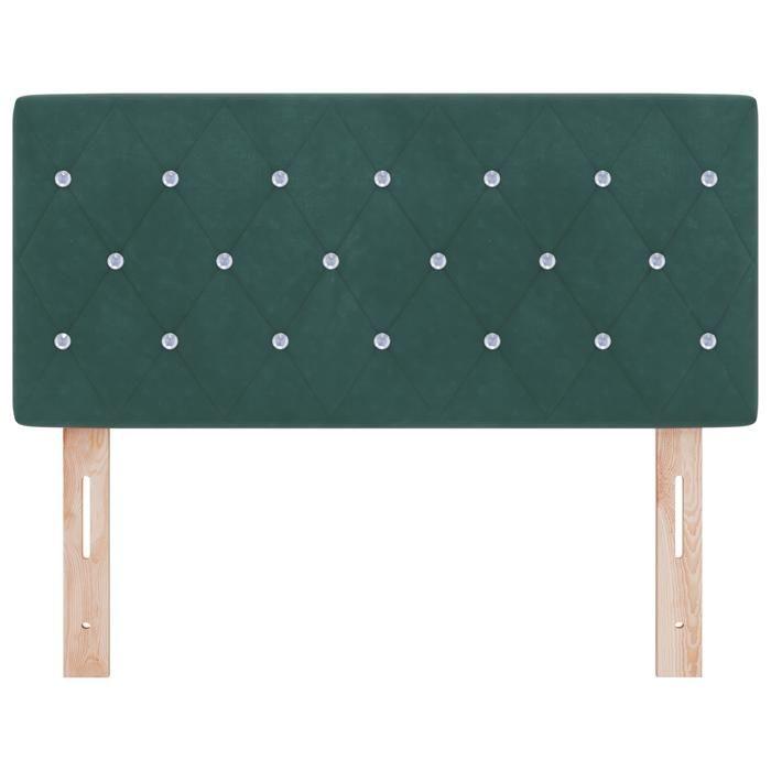Tête de lit vidaXL en velours vert foncé avec boutons en cristal 90 cm 42007078