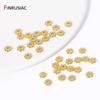 30PCS 4mm/5mm/6mm 14K Real Gold Plated Brass Flower Bali Spacer Beads For Jewelry Making DIY Handmade Jewelry Accessories