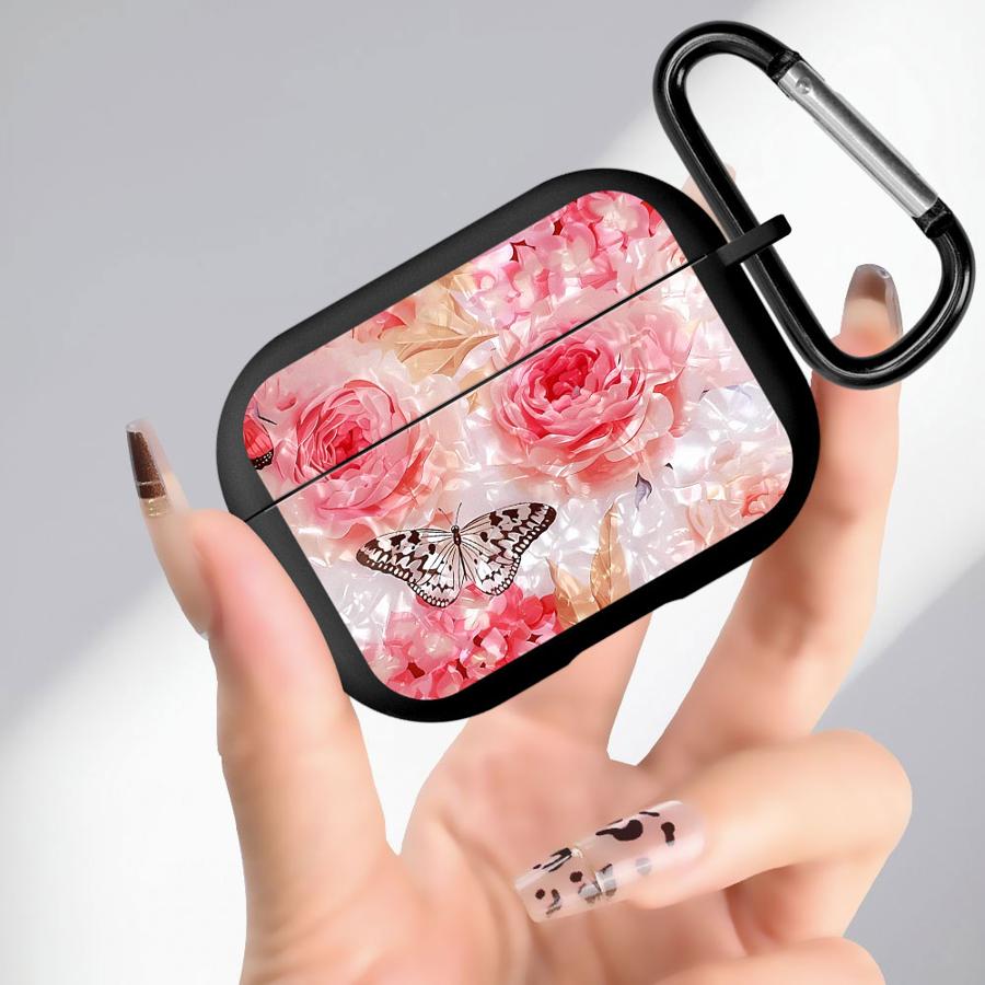 

Soft Earphone Cases Cover Case For Airpods 1 3 Pro3 2 4 Pro2 Pro Beautiful Rose Butterfly Airpods 2