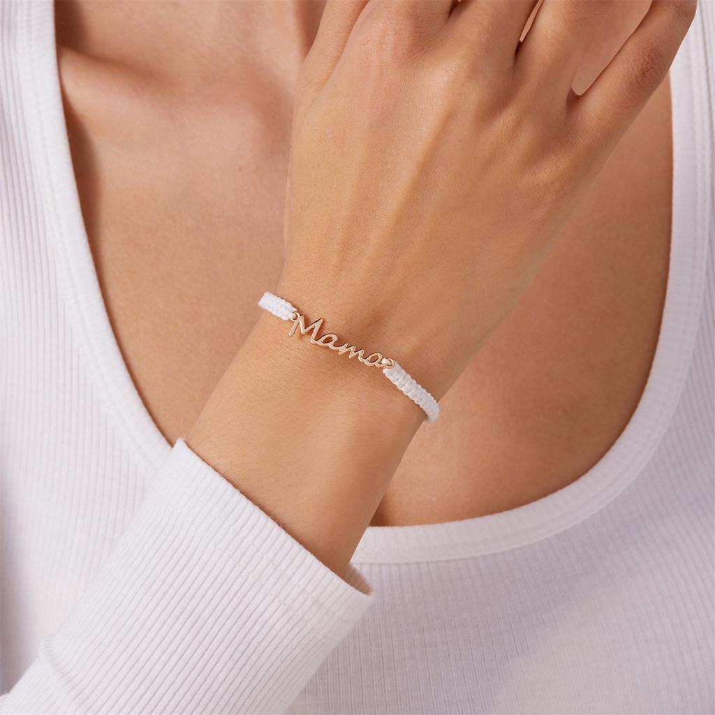 Rope Bracelet MAMA Alphabet Woven Bracelet for Women Mother Day Jewelry Adjustable Mother Bracelet Expresses Love for Your Mom